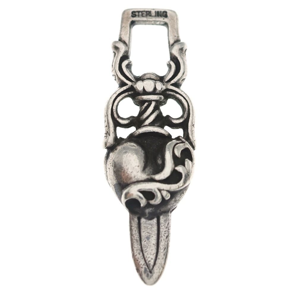 Chrome Hearts Dagger Heart Daga Pendant Top Silver