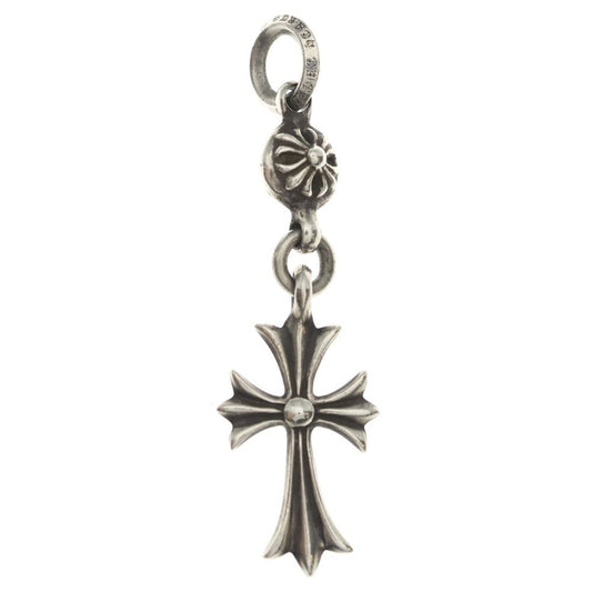 Chrome Hearts Tny CH Crs 1 Ball Tiny CH Cross Charm Pendant Top Silver