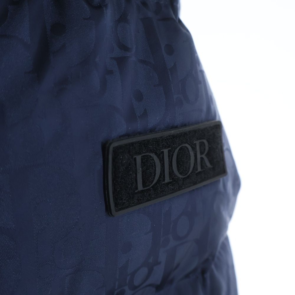 Dior Essentials All Over Pattern Oblique Nylon Down Jacket Puffa Navy — view 5