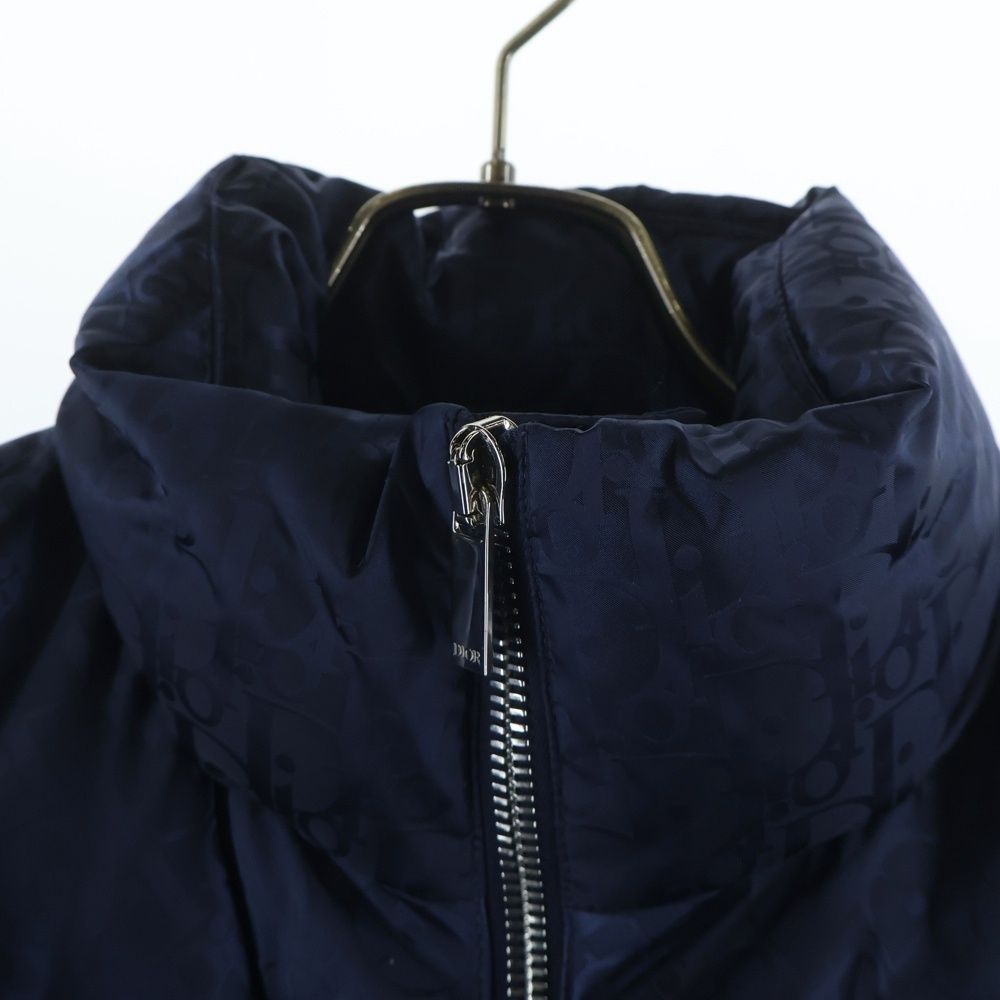 Dior Essentials All Over Pattern Oblique Nylon Down Jacket Puffa Navy — view 3
