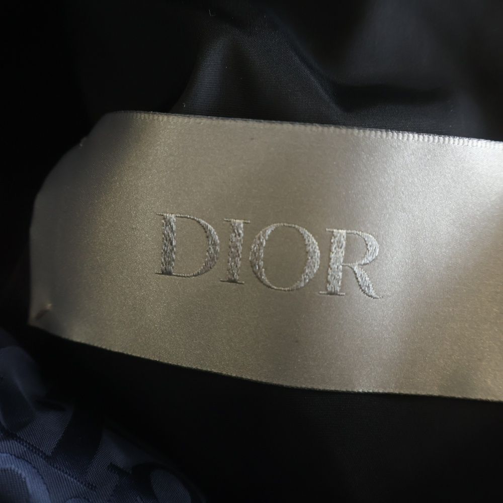 Dior Essentials All Over Pattern Oblique Nylon Down Jacket Puffa Navy — view 7