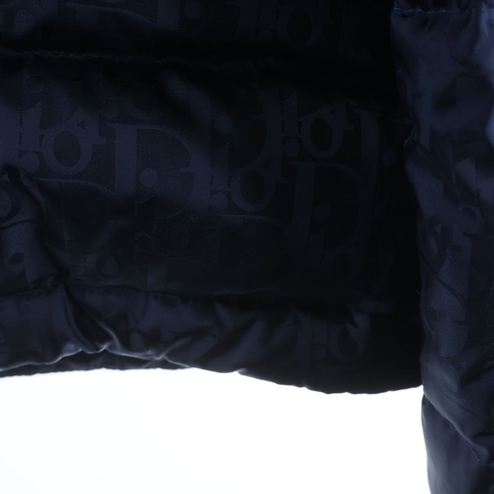 Dior Essentials All Over Pattern Oblique Nylon Down Jacket Puffa Navy — view 6