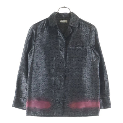 Balenciaga Nicola Era Paisley Long Sleeve Shirt Jacket Black