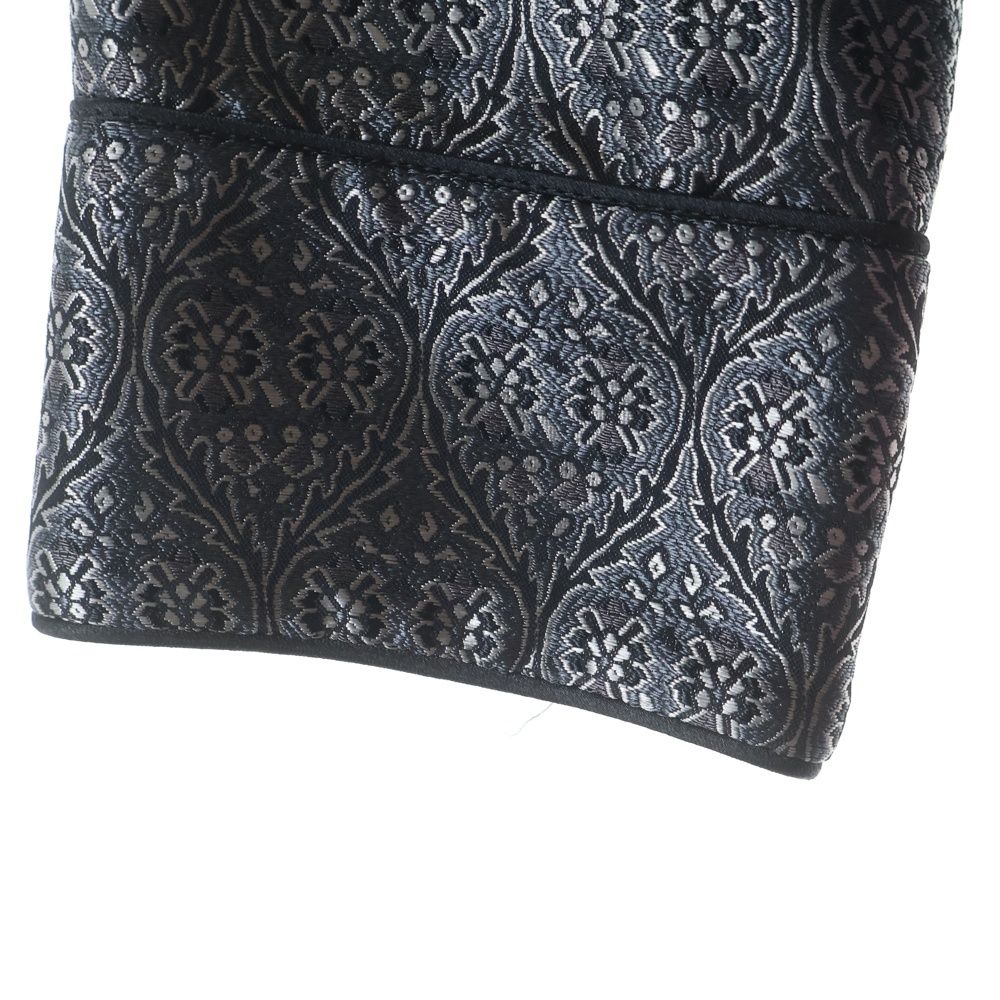 Balenciaga Nicola Era Paisley Long Sleeve Shirt Jacket Black — view 5