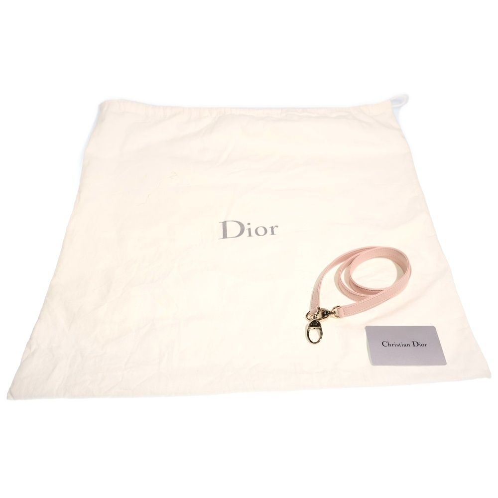 Dior Lady Large 2-Way Tote Shoulder Bag Baby Pink Leather Gold — view 6