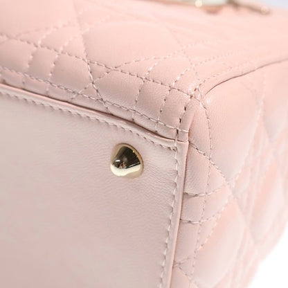 Dior Lady Large 2-Way Tote Shoulder Bag Baby Pink Leather Gold — view 5