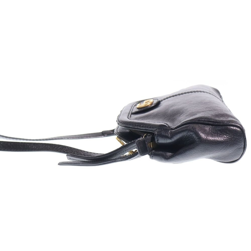 Gucci GG Marmont Liber Small Shoulder Bag Black Leather Gold — view 3