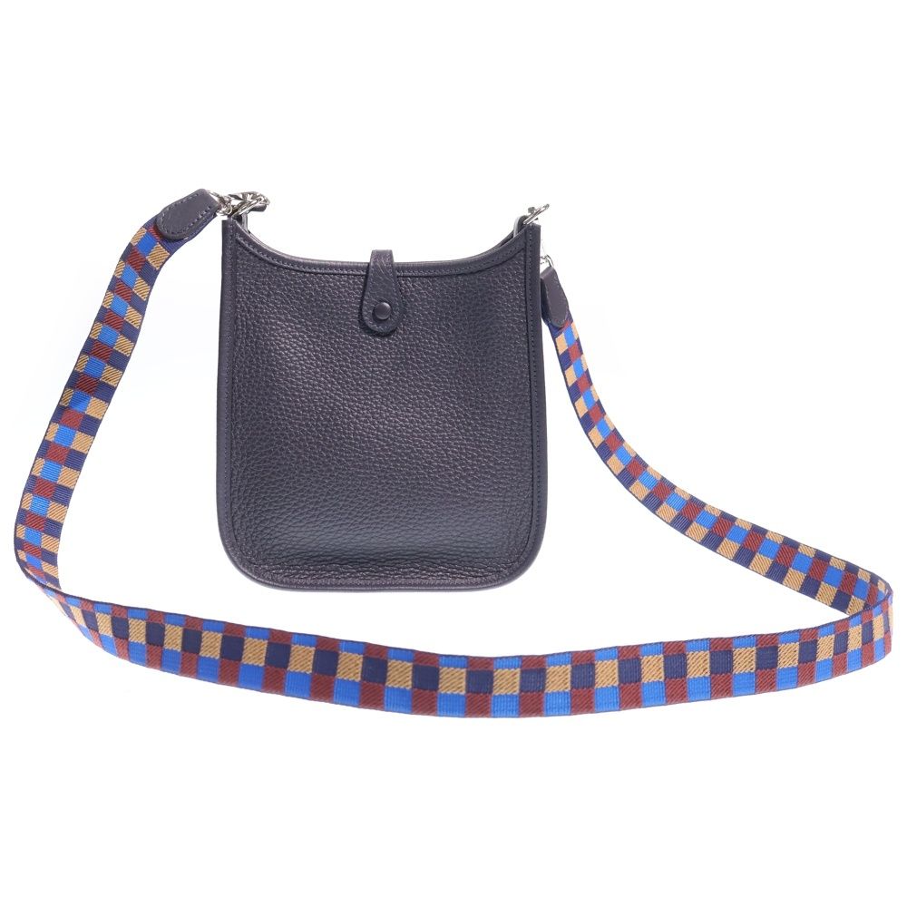 Hermes Evelyne TPM Amazon Shoulder Bag Taurillon Clemence Silver Black — view 2