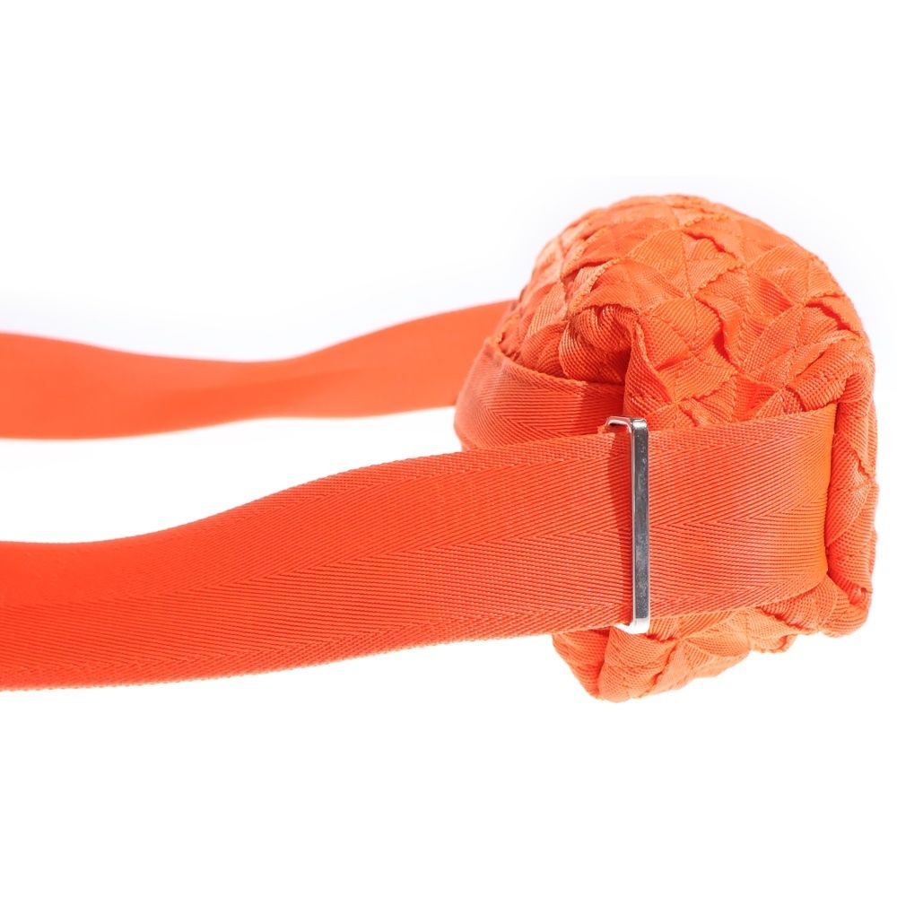 Bottega Veneta Webbing Intrecciato Nylon Canvas Shoulder Bag Orange — view 3