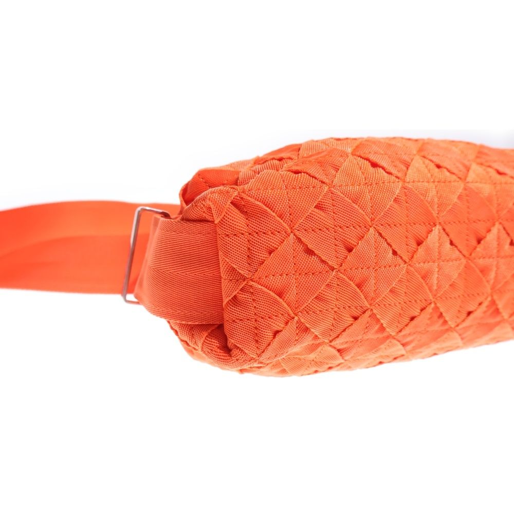 Bottega Veneta Webbing Intrecciato Nylon Canvas Shoulder Bag Orange — view 5