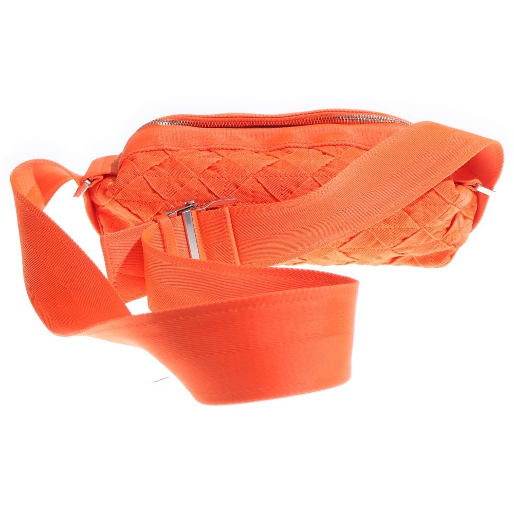 Bottega Veneta Webbing Intrecciato Nylon Canvas Shoulder Bag Orange — view 2