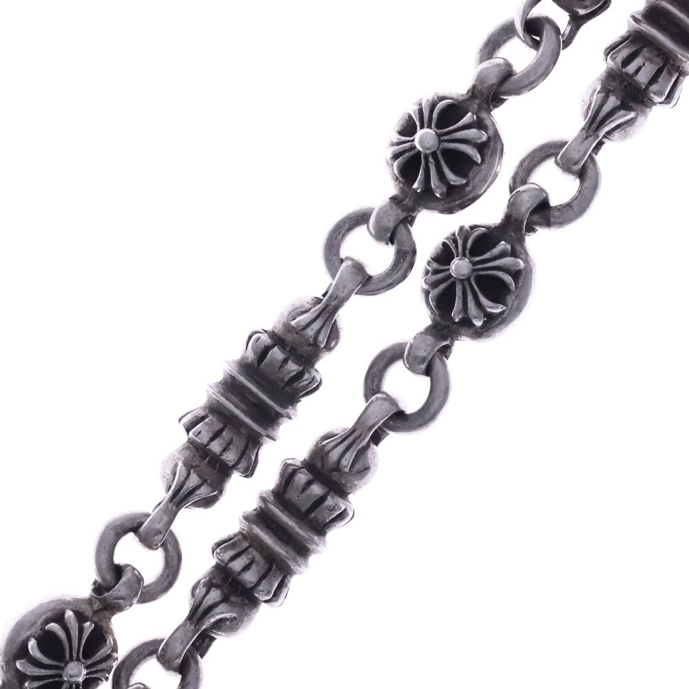 Chrome Hearts 2 Cross Ball Barrel Chain Necklace Silver — view 3