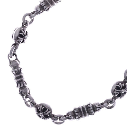Chrome Hearts 2 Cross Ball Barrel Chain Necklace Silver