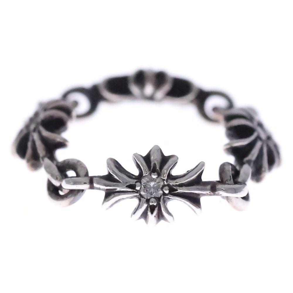 Chrome Hearts Tny CH Pls Dia Tiny CH Plus Diamond Ring Silver