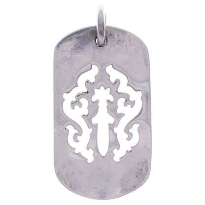 Chrome Hearts Vintage D Tag Lrg Dagger Cutout Dog Tag Large Pendant Top Silver — view 2