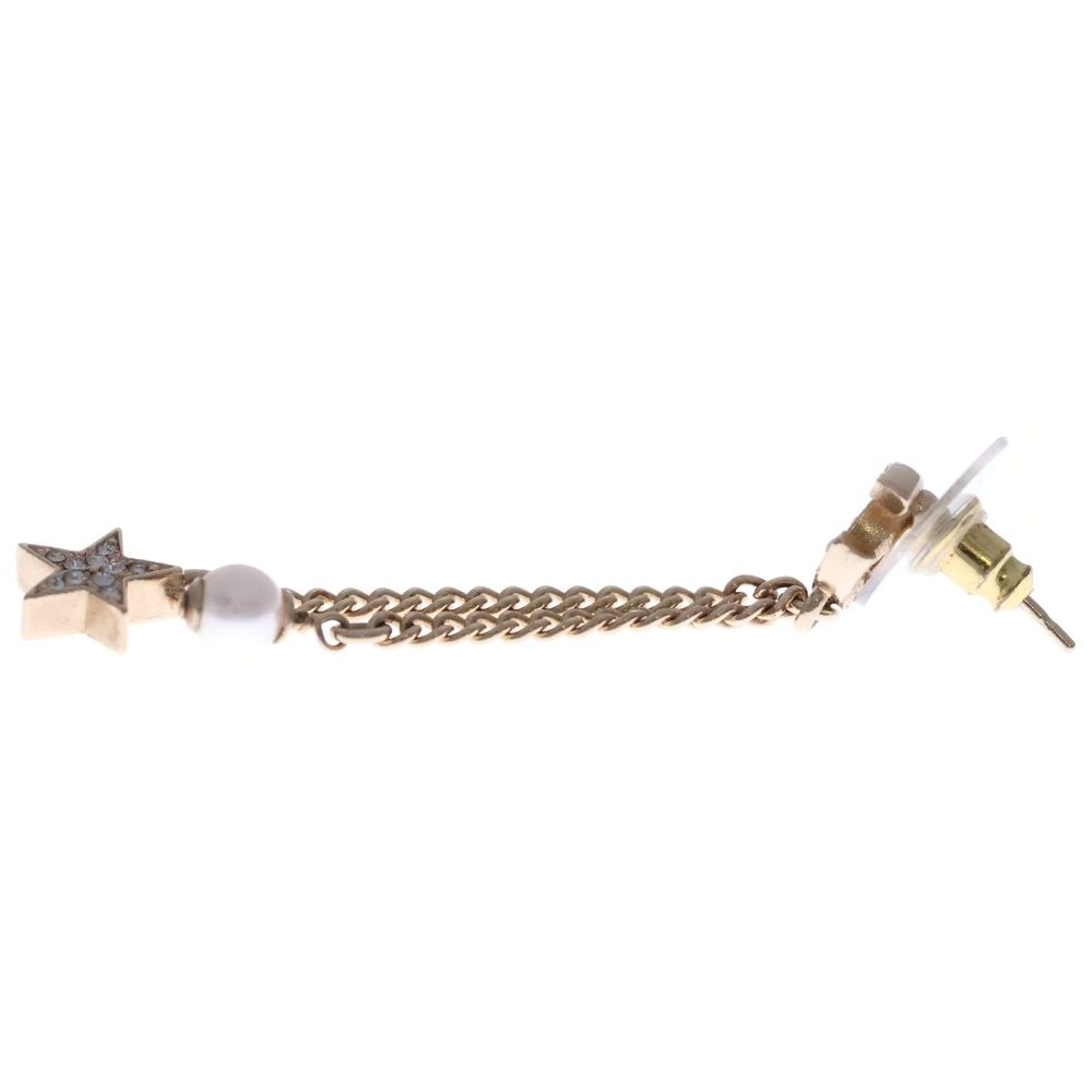 Chanel CC Star Line Stone CC Logo Earrings Gold — view 4