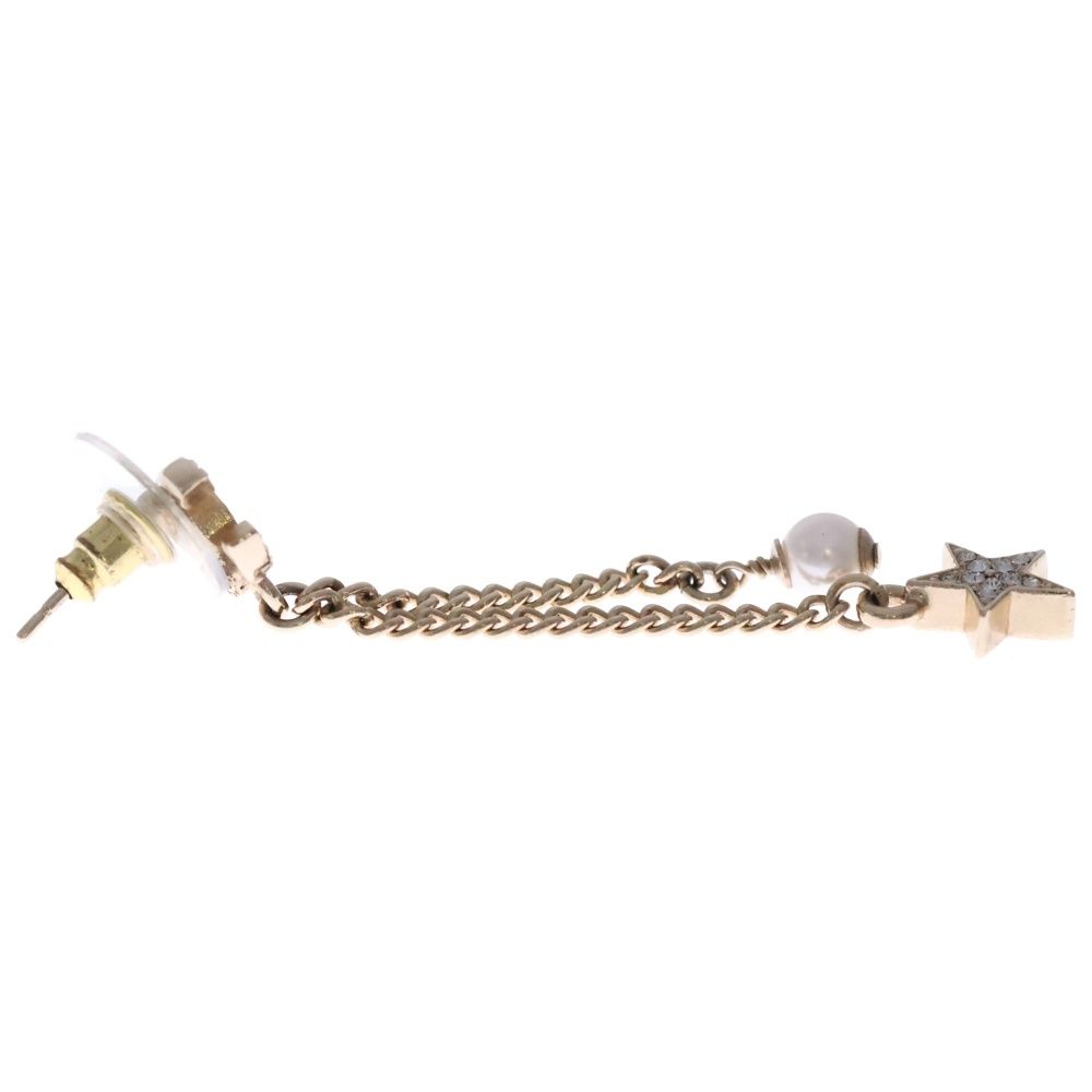 Chanel CC Star Line Stone CC Logo Earrings Gold — view 3