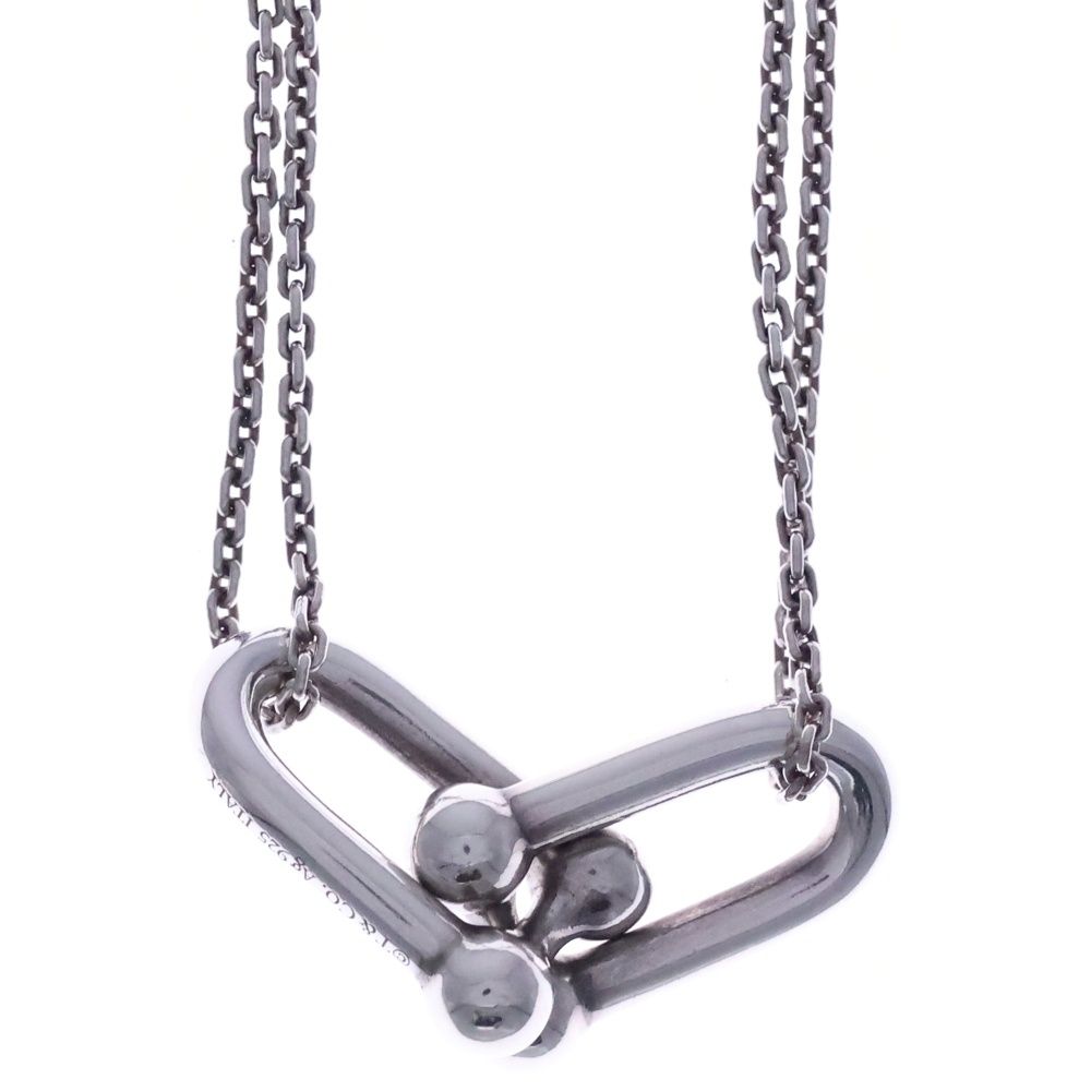 Tiffany & Co Large Double Link Necklace Pendant Chain 925 Sterling Silver — view 3