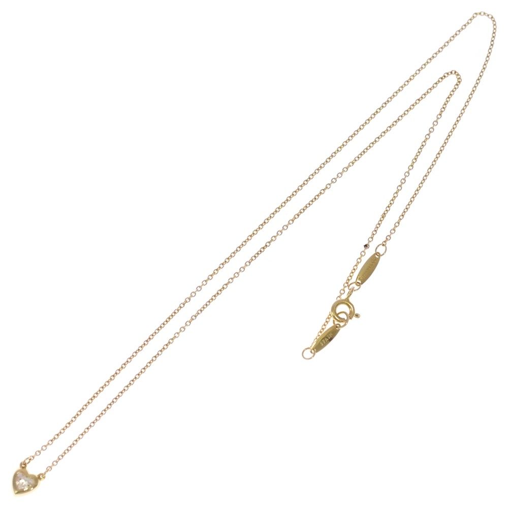 Tiffany & Co by the Yard Heart Diamond Necklace Pendant Chain Gold — view 2