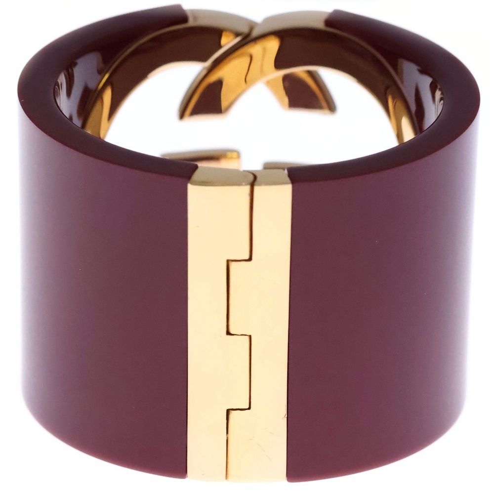 Gucci Interlocking Bangle Bracelet Red Gold — view 2