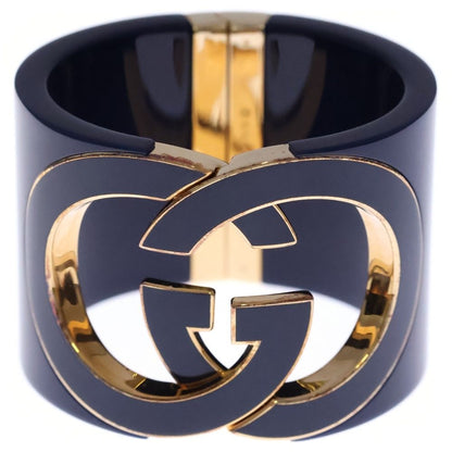 Gucci Interlocking Bangle Bracelet Blue Gold Plated — view 4