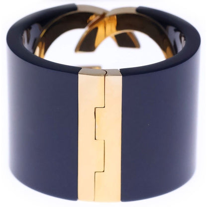 Gucci Interlocking Bangle Bracelet Blue Gold Plated — view 2