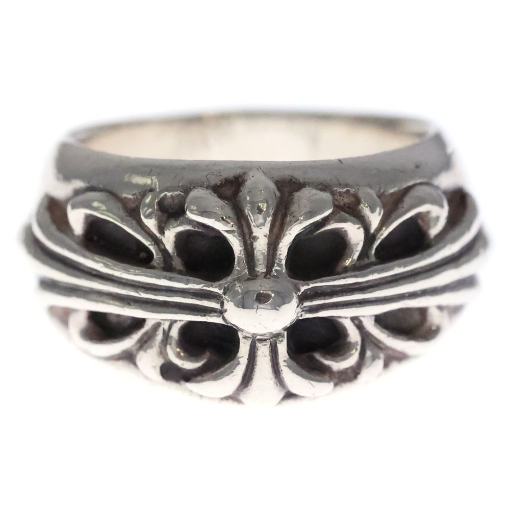 Chrome Hearts Flrl Crs Floral Cross Ring Silver
