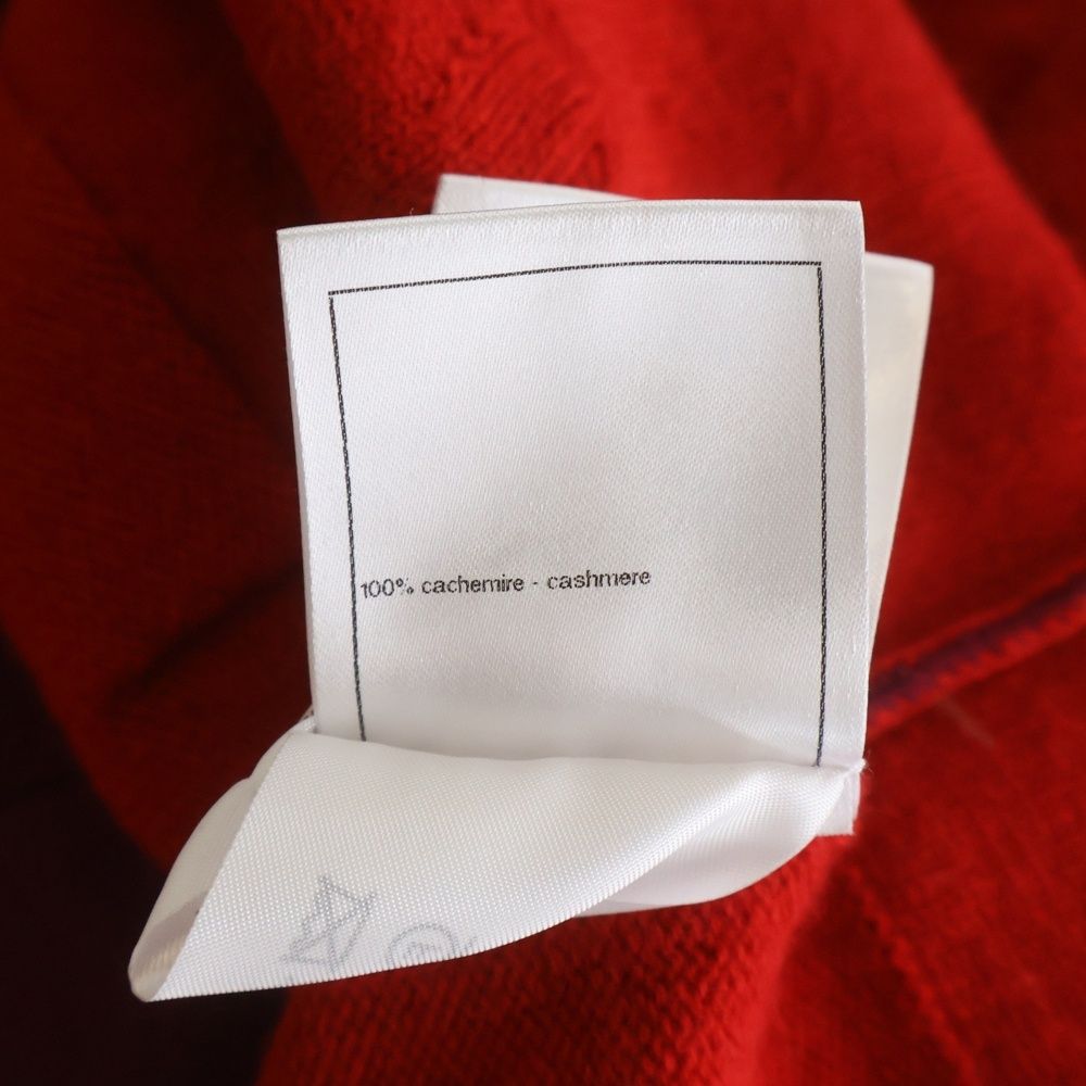 Chanel CC Logo Button Cashmere Knit Short Jacket Cardigan Red — view 7