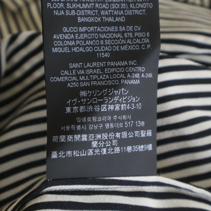 Saint Laurent Paris Stripe Silk Shirt Button Long Sleeve White Black — view 8