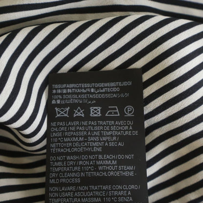 Saint Laurent Paris Stripe Silk Shirt Button Long Sleeve White Black — view 7