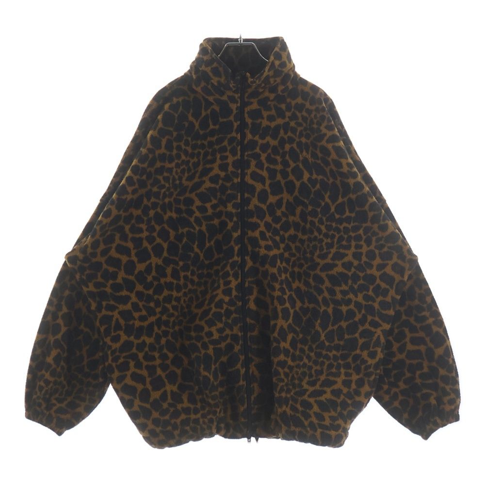 Balenciaga Leopard Print Oversize Fleece Jacket Brown