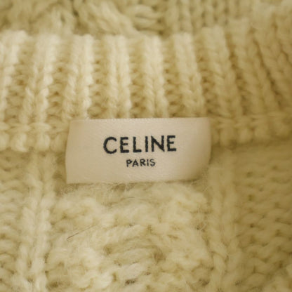 Celine Triomphe Logo Crew Neck Knit Sweater Ivory — view 7