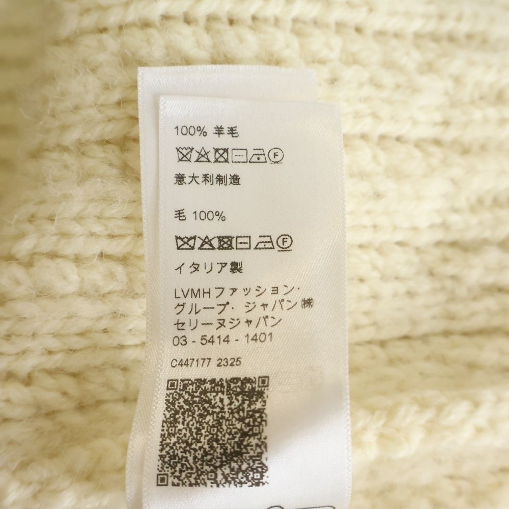 Celine Triomphe Logo Crew Neck Knit Sweater Ivory — view 8