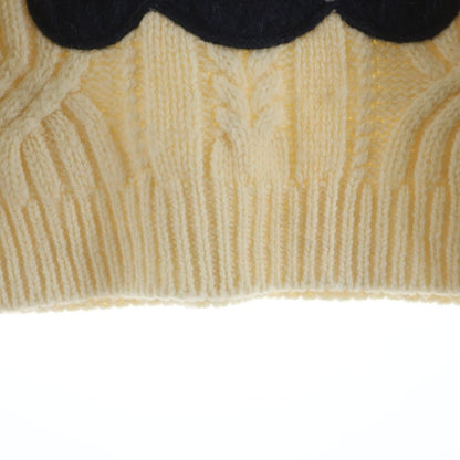 Celine Triomphe Logo Crew Neck Knit Sweater Ivory — view 6