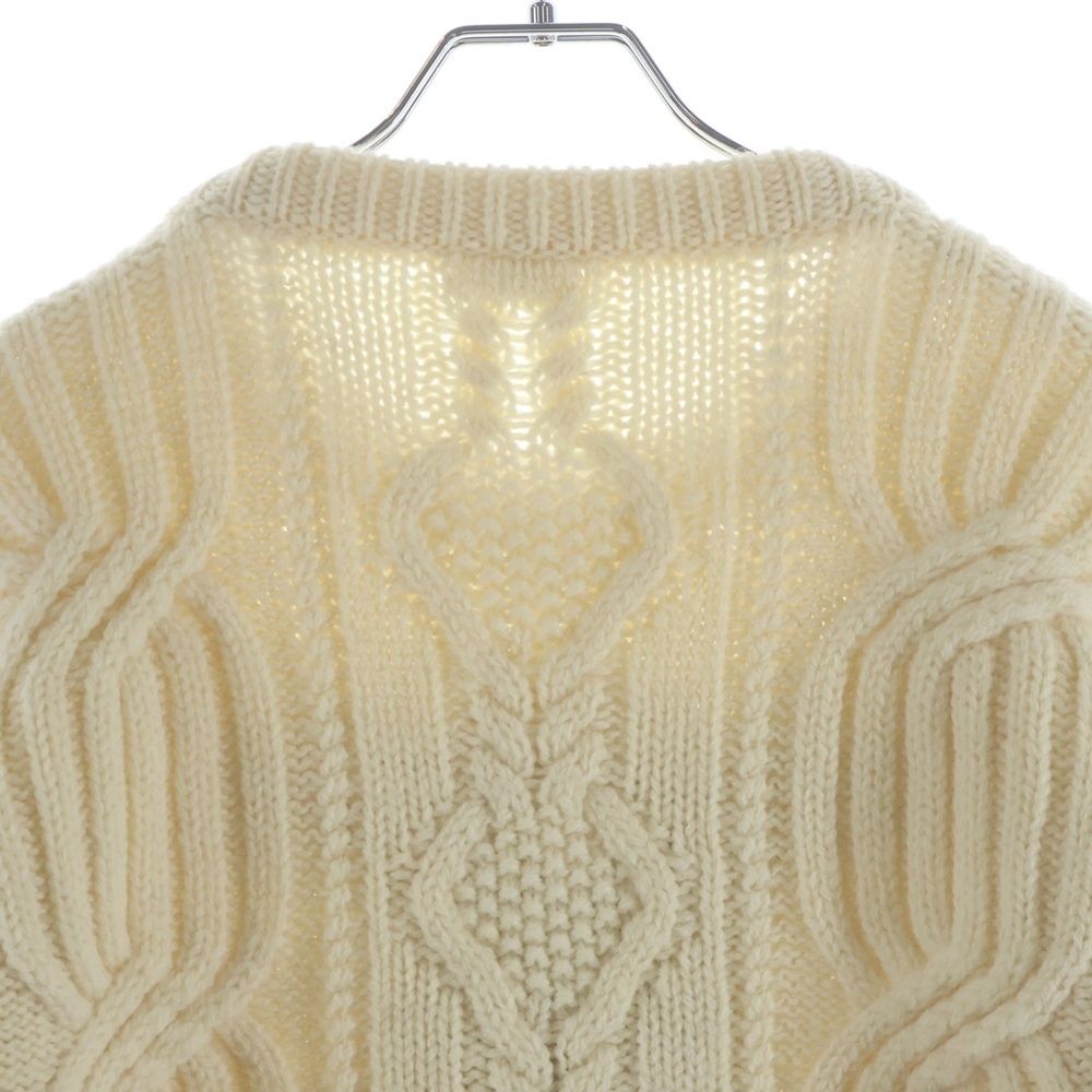 Celine Triomphe Logo Crew Neck Knit Sweater Ivory — view 4