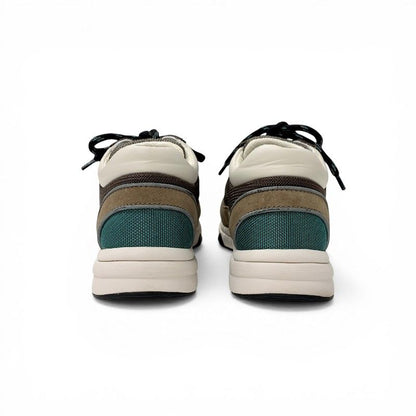 Chanel Sneakers Shoes Mesh Suede Leather Brown Green CC Logo — view 5