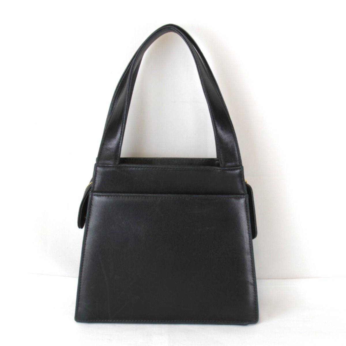 Chanel Price Logo Lambskin Gold Handbag Leather Black — view 2