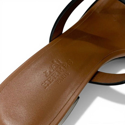 Hermes Sandals Shoes Leather Brown Mules — view 7