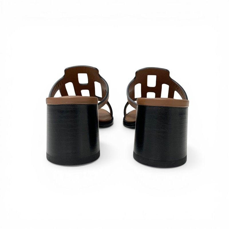 Hermes Sandals Shoes Leather Brown Mules — view 5