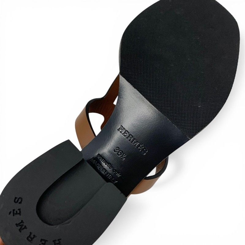 Hermes Sandals Shoes Leather Brown Mules — view 8