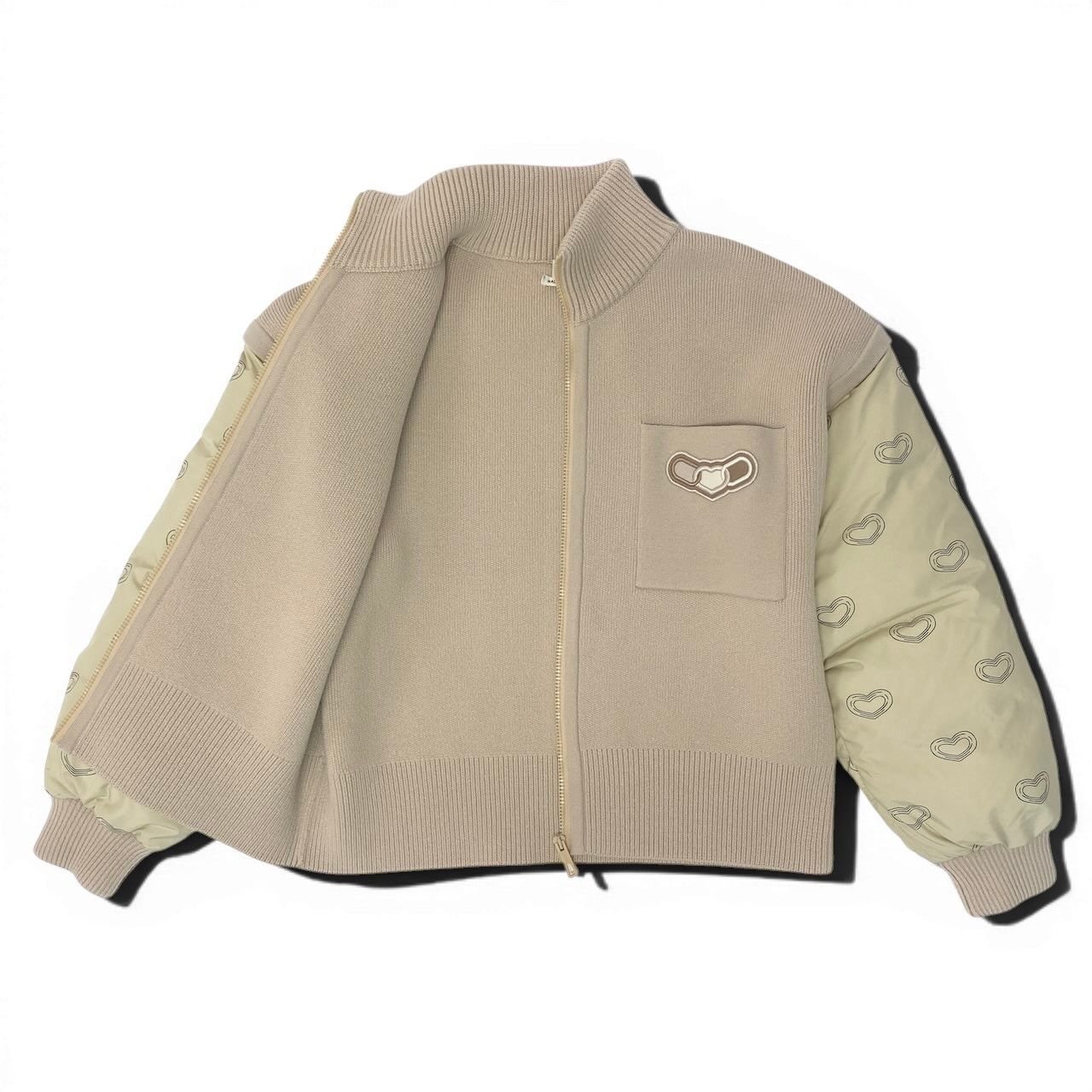 Hermes 24 Kaleidoscope Effect Zip Jacket 2-Way 38 Beige — view 4