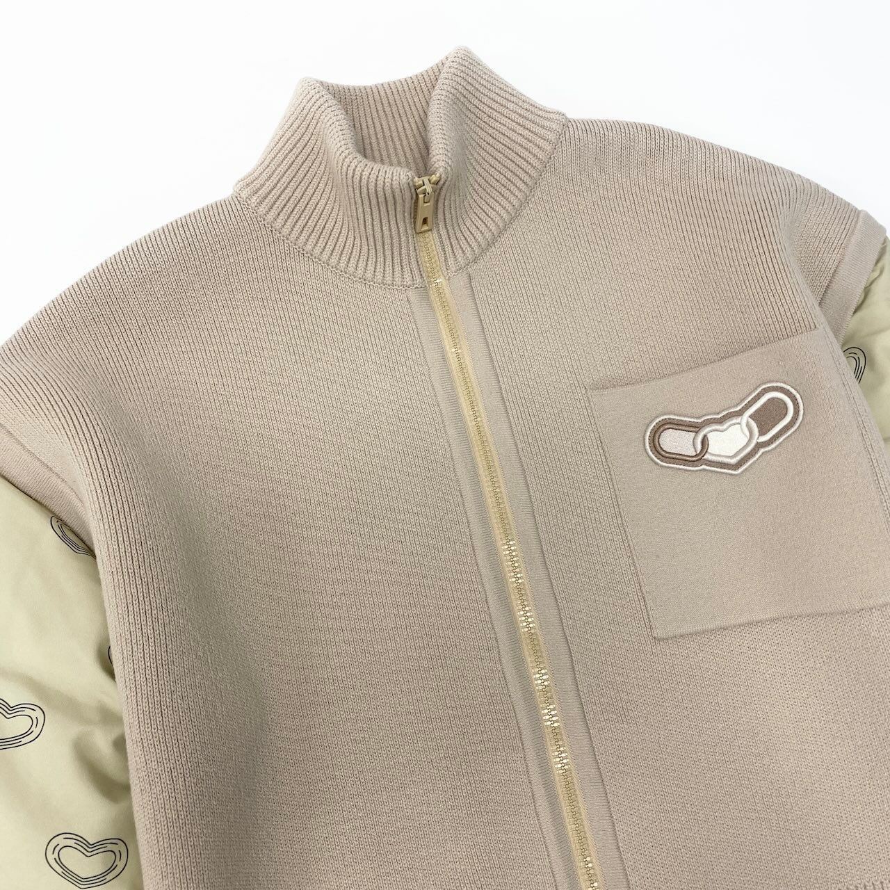 Hermes 24 Kaleidoscope Effect Zip Jacket 2-Way 38 Beige — view 5