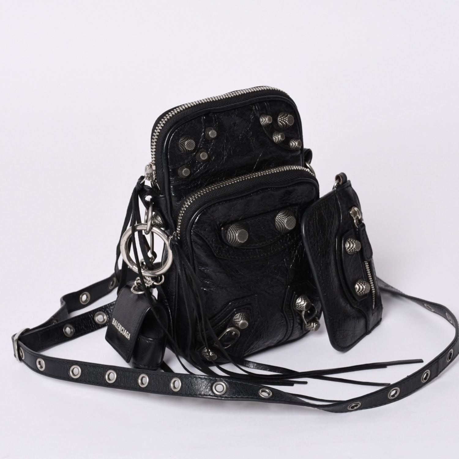 Balenciaga le Cagole Shoulder Bag Black Silver — view 3