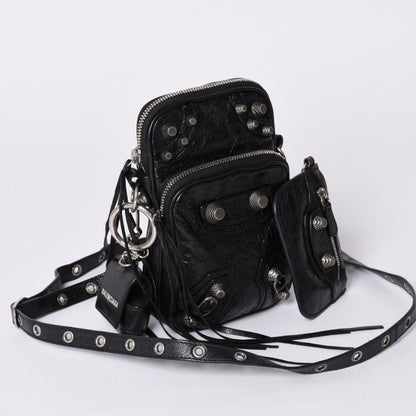 Balenciaga le Cagole Shoulder Bag Black Silver — view 3