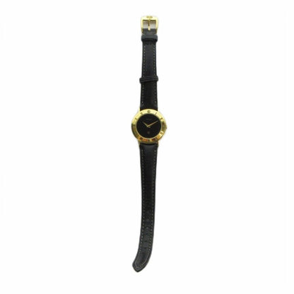 Gucci L Watch Quartz Black Dial Leather Gold — view 3