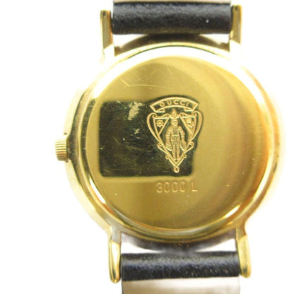 Gucci L Watch Quartz Black Dial Leather Gold — view 2