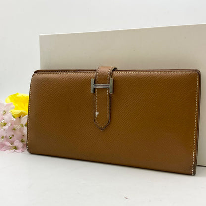 Hermes Wallet Bearn Souffl Brown Card Billfold