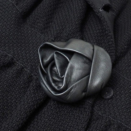 Dior Dress 42 Round Collar Cotton Knit Flower Corsage — view 4
