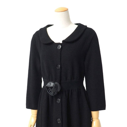 Dior Dress 42 Round Collar Cotton Knit Flower Corsage — view 3