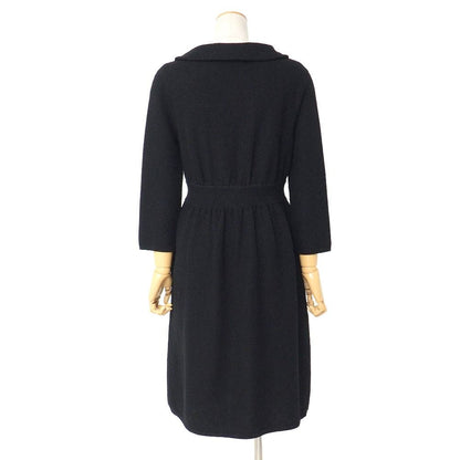 Dior Dress 42 Round Collar Cotton Knit Flower Corsage — view 2